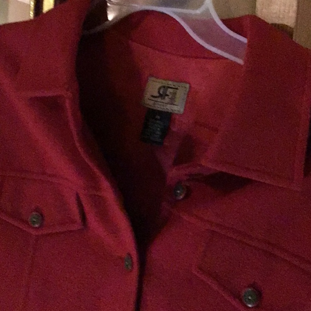 Red Button-Up Jacket - image 2